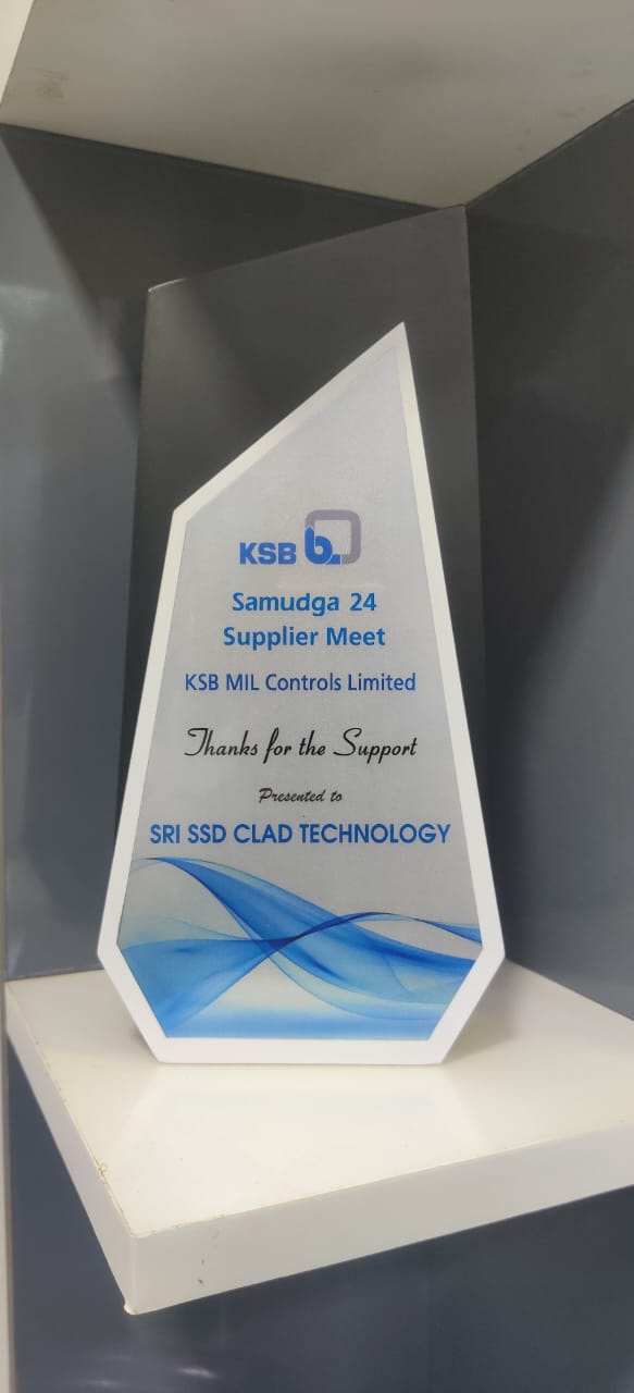 KSB Samudga 24 Supplier Meet award presented to SRI SSD CLAD TECHNOLOGY
