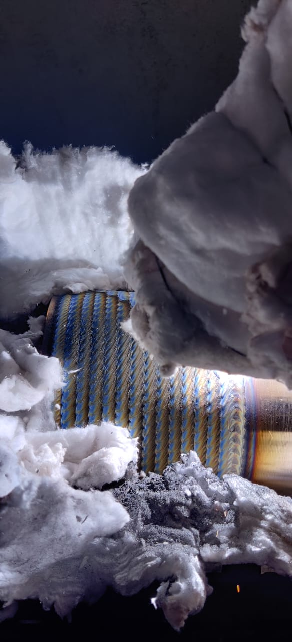 Weld overlay beads with ceramic insulation blanket