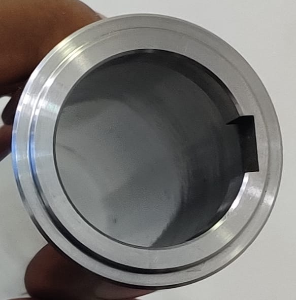 Close-up of sleeve bore and keyway